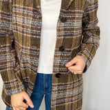 CASACO FAZENDA ESCOCÊS CASTANHO E AZUL
