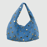 CARTEIRA PELE AZUL TACHAS