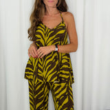 CONJUNTO TOP E CALÇAS ZEBRA VERDE