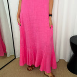 VESTIDO LINHO ROSA