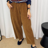 CALÇAS BAGGY BOMBAZINE CAMEL