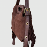 CARTEIRA 100% PELE CASTANHA COM FRANJAS