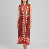 VESTIDO BORDEAUX ESTAMPADO