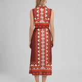 VESTIDO BORDEAUX ESTAMPADO