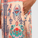 CONJUNTO CAMISA E SAIA FLUIDO ESTAMPADO