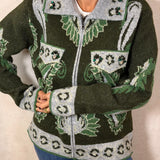 CARDIGAN MALHA VERDE PEDRARIAS