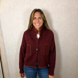 CARDIGAN BORDEAUX COM VIVO TELHA