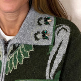 CARDIGAN MALHA VERDE PEDRARIAS