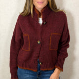 CARDIGAN BORDEAUX COM VIVO TELHA
