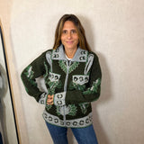 CARDIGAN MALHA VERDE PEDRARIAS