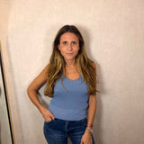 TOP MALHA AZUL CLARO