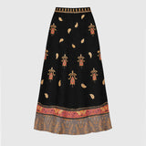 CONJUNTO TOP E SAIA PRETO ESTAMPADOS